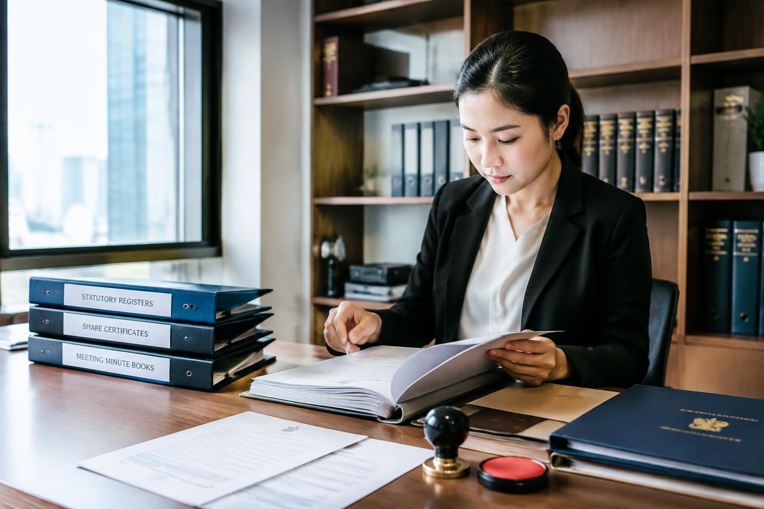 เลขานุการบริษัทจัดระเบียนทะเบียนผู้ถือหุ้น ใบหุ้น และรายงานการประชุม