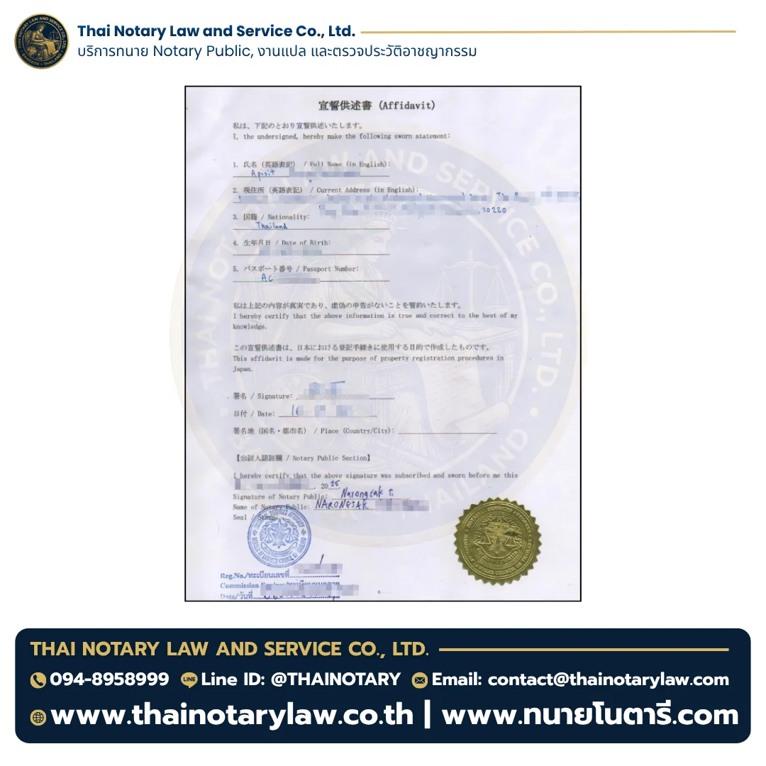 รับรอง Notary คำแถลง Statutory Declaration สำหรับยื่นหน่วยงานออสเตรเลีย